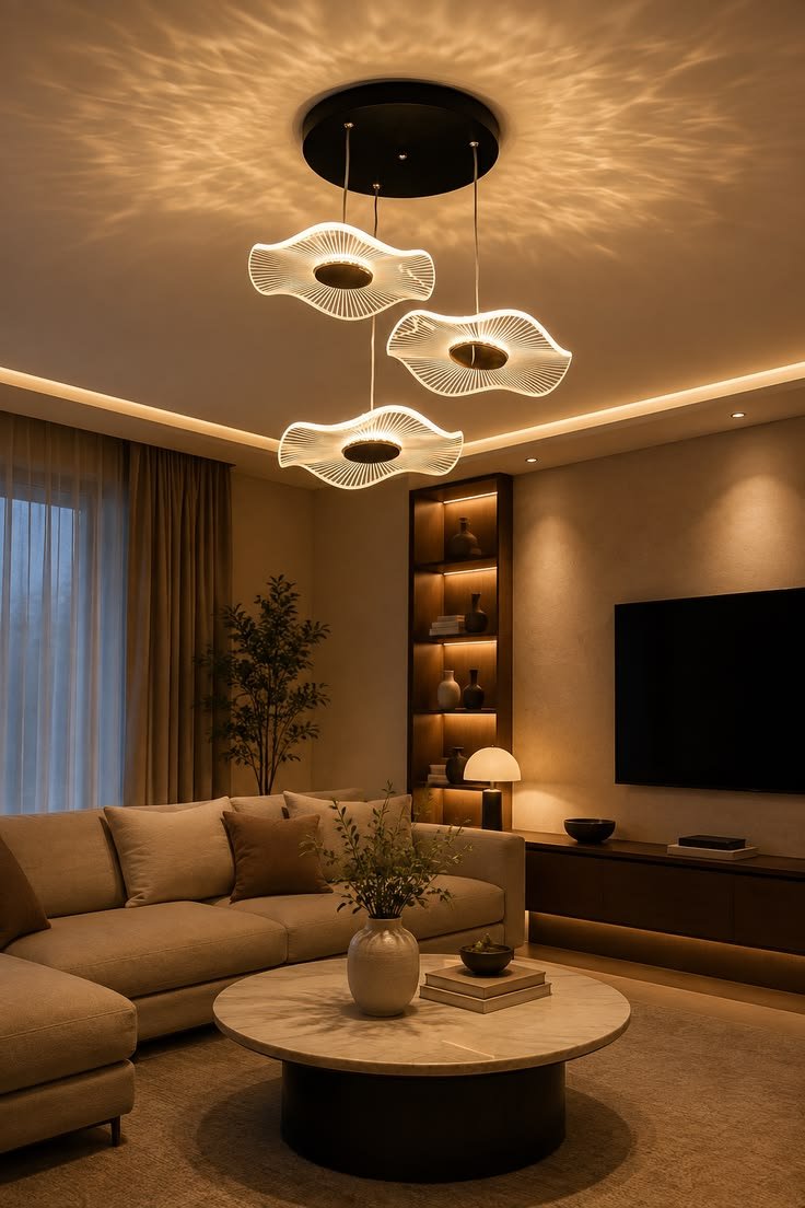 Cove lighting in a living room